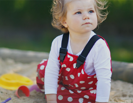 Little girl sitting at the Play park